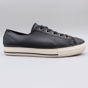 Converse Women's Size 8 US CTAS High Line OX Black Leather Sneakers 551535C